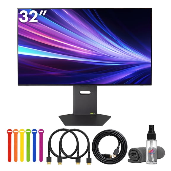 LG UltraGear G8 32GX850A 32 Inch Dual Mode Gaming Monitor 4K UHD 165Hz FHD 330Hz OLED 0.03ms FreeSync Premium Pro G Sync Bundle (International Model)