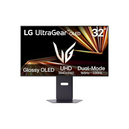 LG - UltraGear 32" OLED Dual Mode (4K UHD 165Hz, FHD 330Hz) 0.03ms G-Sync/FreeSync Premium Pro Gaming Monitor with - Black