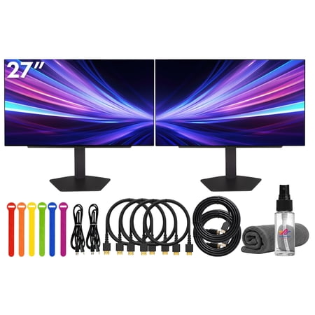 LG UltraGear OLED 27GX704A-B 27 Inch QHD Gaming Monitor 2560 x 1440 240Hz 0.03ms FreeSync G Sync HDMI DisplayPort 2 Pack Bundle (International Model)
