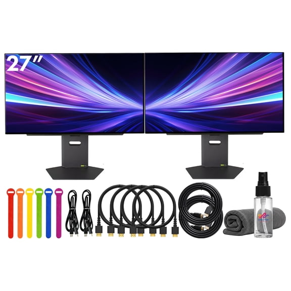 LG UltraGear OLED 27GX790A-B 27 Inch QHD Gaming Monitor 2560 x 1440 480Hz 0.03ms FreeSync Premium G Sync HDMI DisplayPort 2 Pack Bundle (International Model)