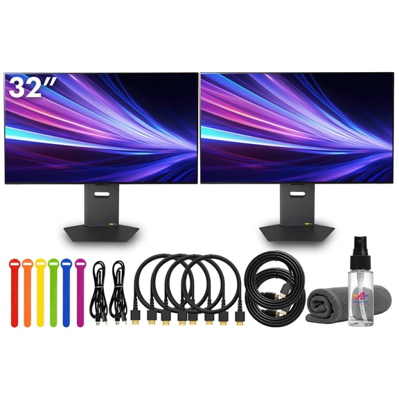 LG UltraGear OLED 32GX870A-B 32 Inch Dual Mode Gaming Monitor 4K UHD 240Hz FHD 480Hz 0.03ms FreeSync Premium Pro G Sync 2 Pack Bundle (International Model)
