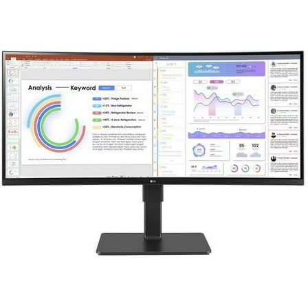 LG UltraWide 34BQ77QE-B - LED monitor - curved - 34" - 3440 x 1440 UWQHD @ 60 Hz - IPS - 300 cd/m - 1000:1 - HDR10 - 5 ms - 2xHDMI, DisplayPort, USB-C - speakers - black texture