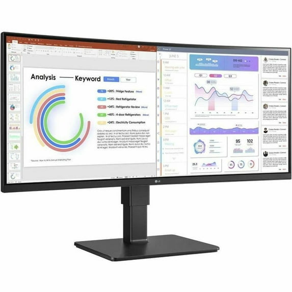 LG Ultrawide 34\" 3440 x 1440 LCD HDR10, sRGB Curved Monitor, Textured Black, 34BQ77QC-B