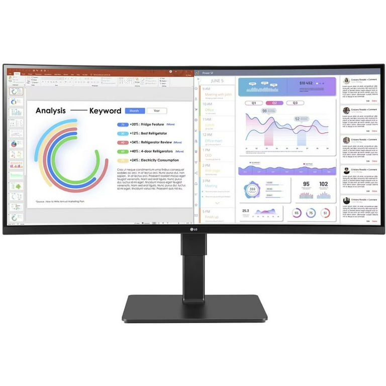 34'' IPS QHD Curved UltraWide™ Monitor with HDR10, sRGB 99%, Flicker Safe,  Reader Mode, Black Stabilizer & Dynamic Action Sync