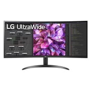 LG, 34WQ60C-B.AUS, Curved UltraWide QHD IPS HDR 10 Monitor, 3440 x 1440 Resolution, Computer Monitors, Black/34 in, 1, 1, 1