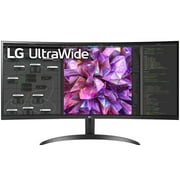 LG Ultrawide 34WQ60C-B 34" QHD Curved Screen Edge LED LCD Monitor, 21:9, Textured Black, 34 in