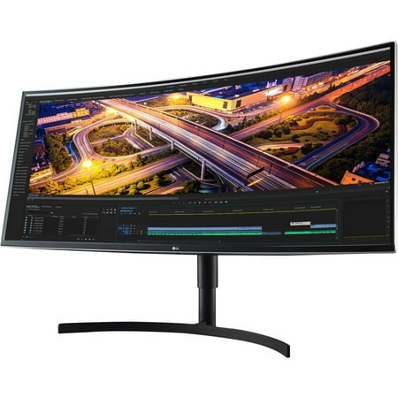 LG - 38” QHD+ IPS Curved UltraWide Monitor - Black