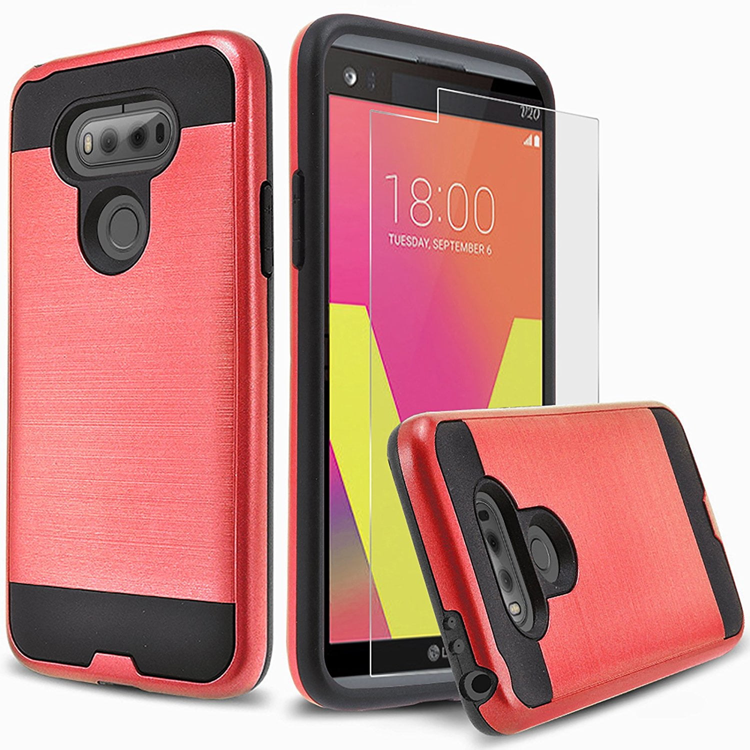 LG V20 Case, 2-Piece Style Hybrid Shockproof Hard Case Cover with