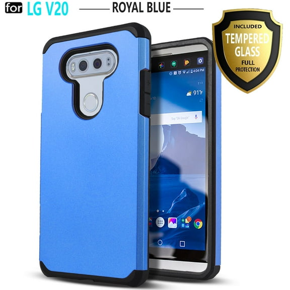 LG V20 Case, With [Tempered Glass Screen Protector Included], STARSHOP Drop Protection Dual Layers Phone Cover- Blue