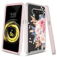 thumbnail image 1 of LG V50 ThinQ Case, KAESAR Graphic Design Shockproof Impact Resistant Protective Full-Body Rugged Clear Hybrid Bumper Case for LG V50 ThinQ 5G (Pink Flower), 1 of 5