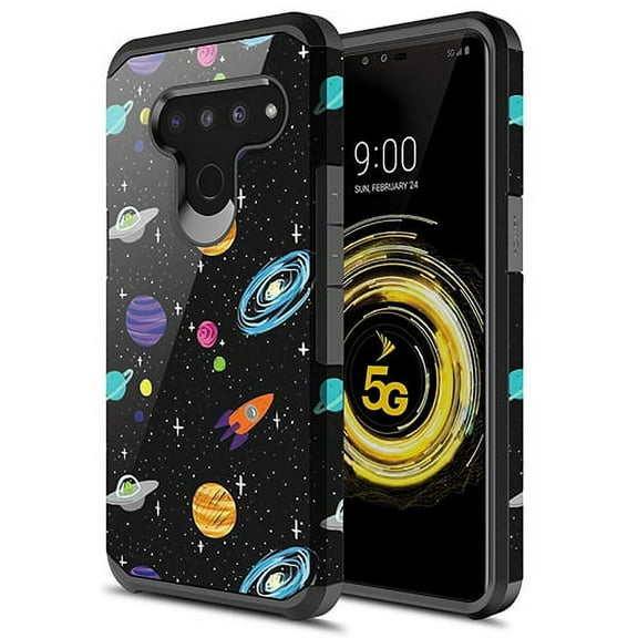 LG V50 ThinQ Case, KAESAR Hybird Drop Protection Sleek Slim Dual Layer Shockproof Colorful Graphic Armor Case For LG V50 ThinQ (Space)