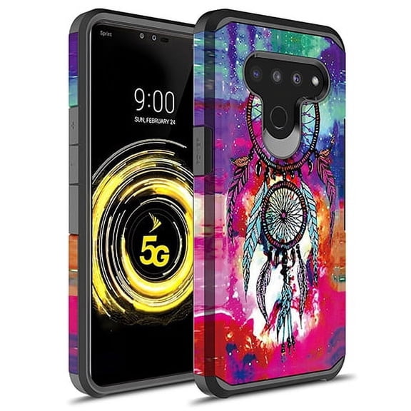 LG V50 ThinQ Case, KAESAR Slim Hybrid Dual Layer Shockproof Hard Cover Graphic Fashion Cute Colorful Silicone Skin Cover Armor Case for LG V50 ThinQ (Dream Catcher)