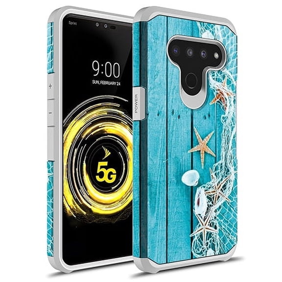 LG V50 ThinQ Case, KAESAR Slim Hybrid Dual Layer Shockproof Hard Cover Graphic Fashion Cute Colorful Silicone Skin Cover Armor Case for LG V50 ThinQ (Starfish)