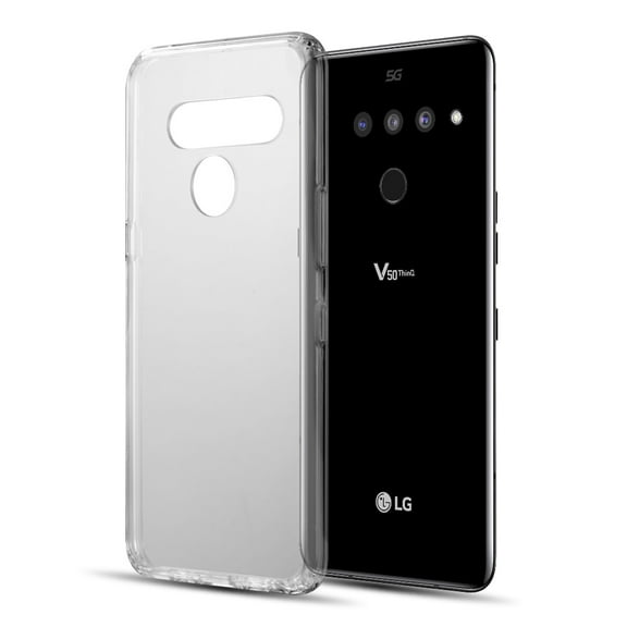 LG V50 ThinQ Phone Case Ultra Slim Fit Hybrid TPU Rubber Fusion Armor Hard Clear Acrylic Transparent Back Full Protective Premium Cover Shockproof Frame Bumper Phone Case for LG V50 Thinq