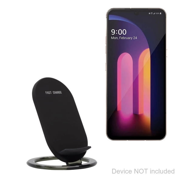 LG V60 ThinQ 5G (Single Screen) Charger, BoxWave [Wireless QuickCharge Stand] No cord; no problem! Charge your phone with ease! for LG V60 ThinQ 5G (Single Screen) - Jet Black