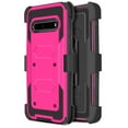 thumbnail image 1 of for LG V60 ThinQ Holster Case Phone Case Dual Layer Full-Body Rugged Clear Back Case Drop Resistant Shockproof Case with Built In Screen Protector (Pink), 1 of 4