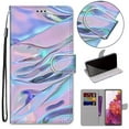thumbnail image 1 of For LG Velvet Case, Mantto PU Leather Phone Case With Hand Rope Strap Cute Painted Flip Card Wallet Credit Slots Magnetic Folio Pattern Kickstand Cover For LG Velvet, Fluorescent Watermarks, 1 of 7