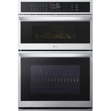 LG - 30" Smart Built-In Electric Convection Combination Wall Oven with Microwave and Steam Sous Vide - Printproof Stainless Steel