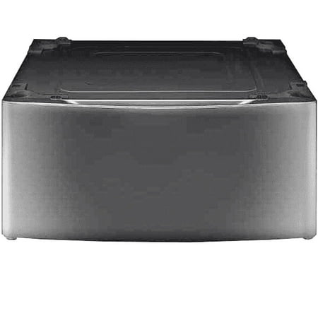 LG - SIGNATURE 29" Laundry Pedestal with Storage Drawer - Black Stainless Steel