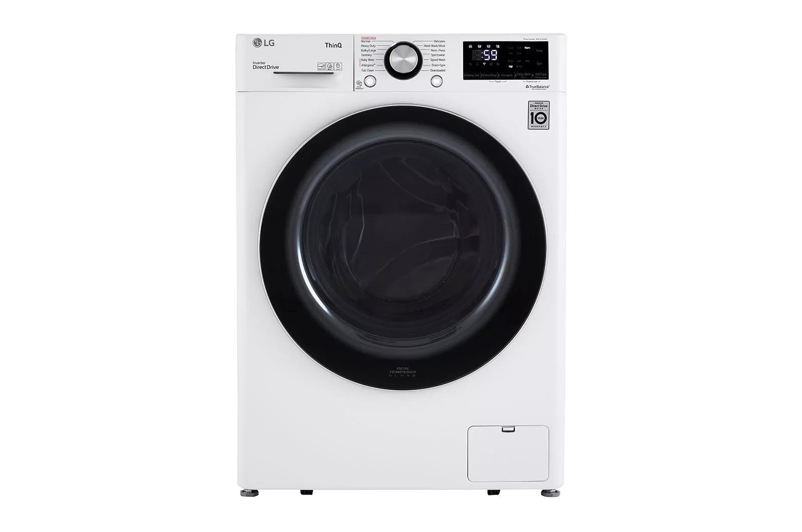 LG WM1455HWA 2.4 Cu. Ft. HE Stackable Front Load Washer with Steam Wash - White - image 1 of 5