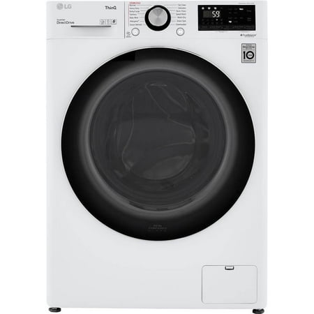 LG - 2.4 Cu. Ft. High-Efficiency Smart Front Load Washer and Electric Dryer Combo with Steam and Sensor Dry - White