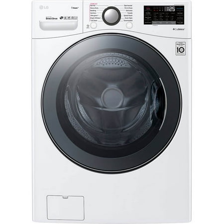 LG - 4.5 Cu. Ft. High Efficiency Stackable Smart Front-Load Washer with Steam and TurboWash 360 Technology - White