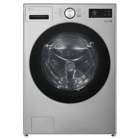 LG - 5.0 Cu. Ft. High-Efficiency Stackable Smart Front Load Washer with Steam and TurboWash 360° - Graphite Steel