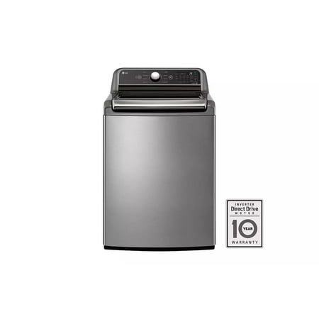 LG - 5.5 Cu. Ft. High Efficiency Smart Top Load Washer with TurboWash3D - Graphite Steel