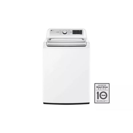 LG - 5.3 Cu. Ft. High-Efficiency Smart Top Load Washer with 4-Way Agitator - White