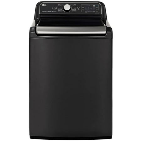 LG - 5.5 Cu. Ft. High-Efficiency Smart Top Load Washer with Steam and TurboWash3D Technology - Black Steel