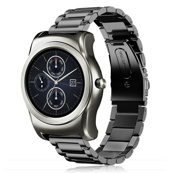LG Warch Urbane Replacement Band, Mignova Solid Stainless Steel Link Bracelet Replacement Band Strap with Durable Folding Clasp forLG Watch R W100 / Watch Urbane W150 (Black)