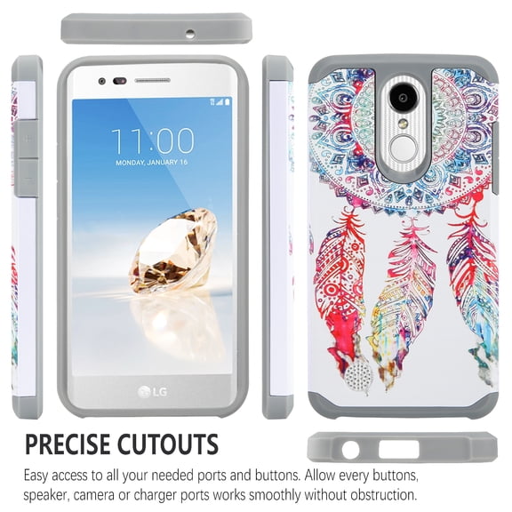 LG X Power 3 Case, CirclemallsDual Layer Protective Hybrid Armor Defender Case With [Premium Screen Protector] (Dream Catcher)