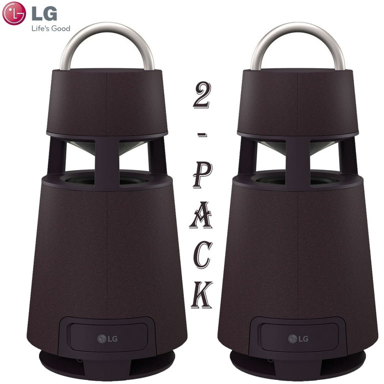 LG XBOOM 360 Portable Wireless Bluetooth Omnidirectional Speaker (Burgundy)  - (2-Pack) 