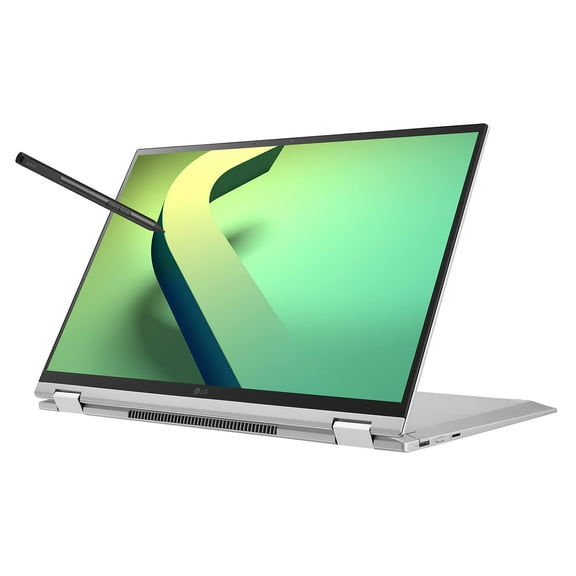LG gram 16T90Q 2-in-1 Tablet Laptop, 16" (1920 x 1200) IPS Display, Intel Evo 12th Gen i7 1260P Processor, 16GB LPDDR5, 2TB NVMe SSD, FHD Webcam, WiFi 6E, Thunderbolt 4, Windows 11, Silver