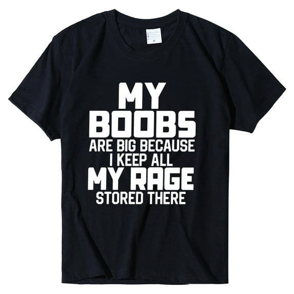 LGASWYX Casual Tops For Women Trendy Women Daily Letter Print O Neck Tops Short Sleeve Round Neck Tee Shirt Loose Blouse Tunic Boxy Tee Shirts For Women (Black,Xxl)