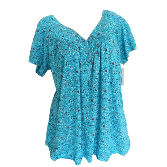 LGASWYX Cute Tops For Women Trendy Plus Size Short Sleeves V-Neck Print Blouse Pullover Tee Shirts Womens