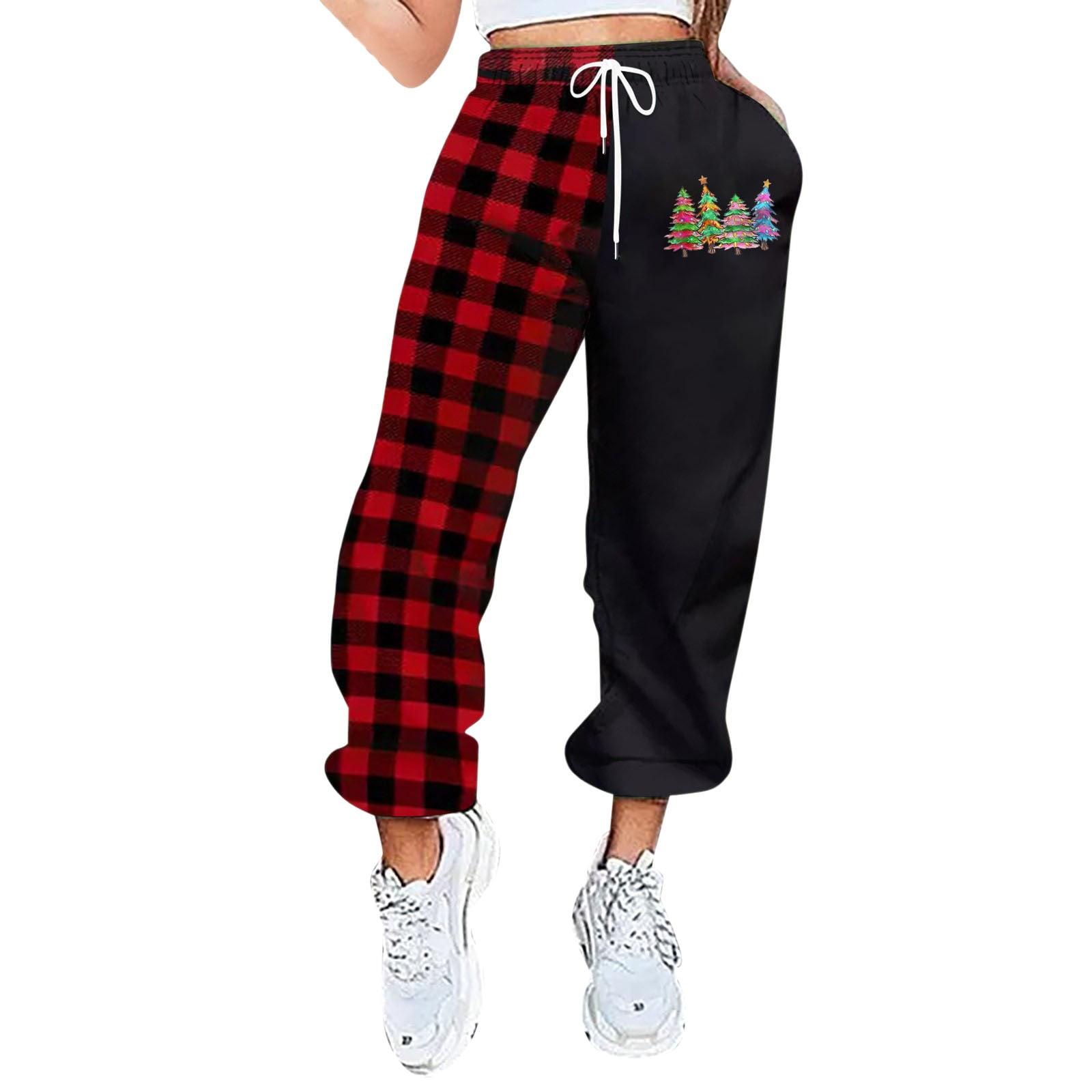 Red checkered joggers hotsell