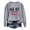 thumbnail image 1 of LGASWYX Women Retro 45 47 Print Crewneck Sweatshirt (Gray,M), 1 of 4