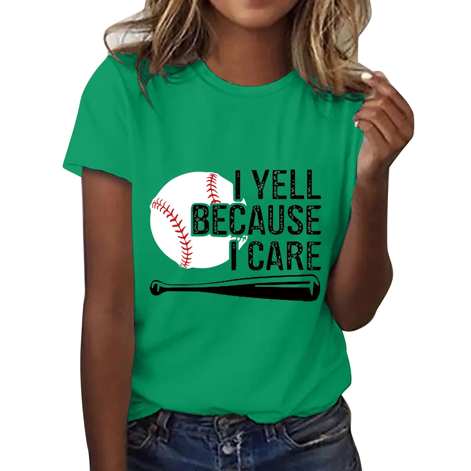 LGASWYX Womens Casual Tops Foreign Trade I Yell Because New Short