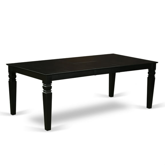 LGBR7-BLK-17 7Pc Dinette Set Includes a Rectangular Kitchen Table with Butterfly Leaf and Six Parson Chairs with Light Sable Fabric, Black Finish