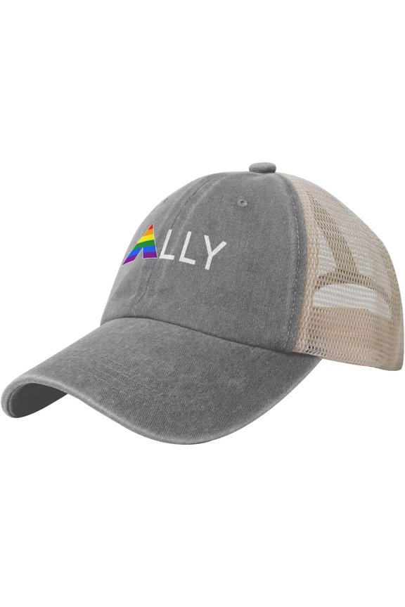 LGBT Ally Flag Pride LGBT Equality Baseball Cap Men Women - Classic Adjustable Plain Hat Hiking Travel Hat Black