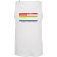 thumbnail image 1 of LGBT American Flag Distressed White Adult Tank Top, 1 of 1