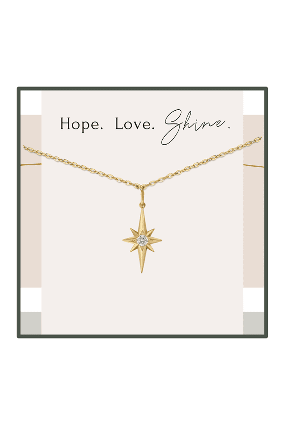 North Star Necklace 14k Gold Over Sterling Silver Jewelry Gift for Guidance & Inner Light
