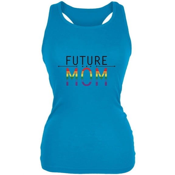 LGBT FUTURE MOM Pale Blue Juniors Soft Tank Top