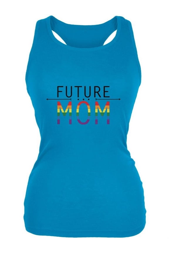 LGBT FUTURE MOM Pale Blue Juniors Soft Tank Top