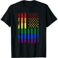 thumbnail image 1 of LGBT Flag Gay Pride Month Transgender T-ShirtMen and women, Black T-shirt, size: Extra large, 1 of 4