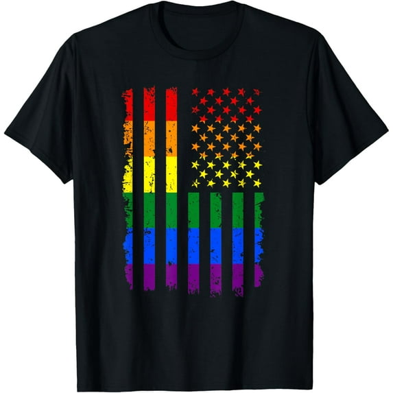 LGBT Flag Gay Pride Month Transgender T-ShirtMen and women, Black T-shirt, size: Extra large