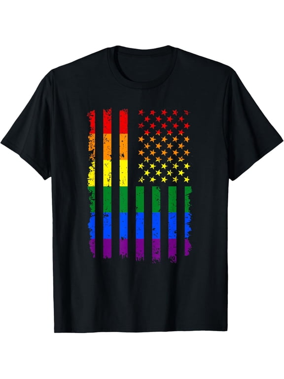 LGBT Flag Gay Pride Month Transgender T-Shirt men and women can wear, black, white, gifts