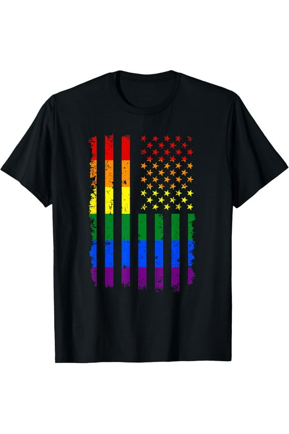 LGBT Flag Gay Pride Month Transgender T-ShirtMen and women, Black T-shirt, size: Extra large