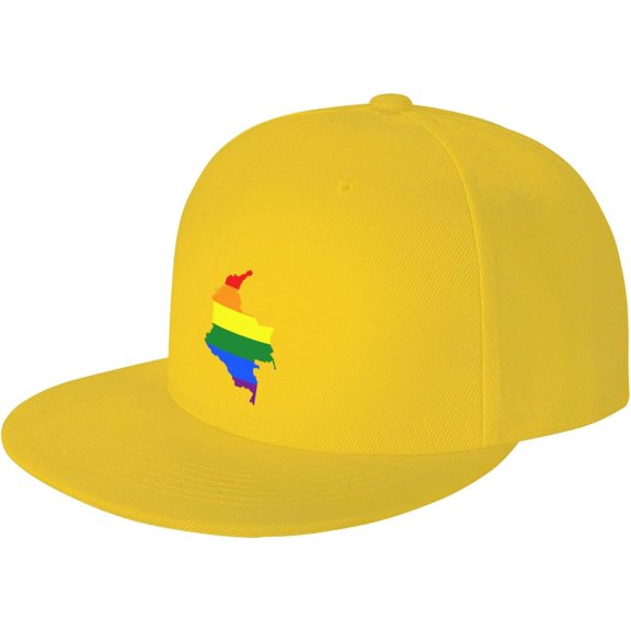 LGBT Flag Map of Colombia Snapback Hats for Men Women Baseball Cap Adjustable Flat Bill Sun Hat